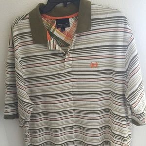 XL PHAT FARM OLIVE GREEN ORANGE WHITE  POLO SHIRT